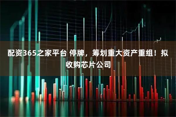 配资365之家平台 停牌，筹划重大资产重组！拟收购芯片公司